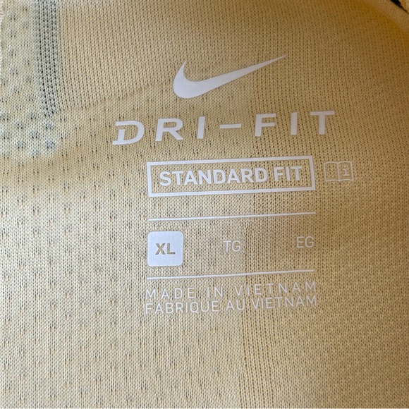 Nike Men's Dri Fit Mustard Yellow Textured Polo Shirt - Picture 8 of 15